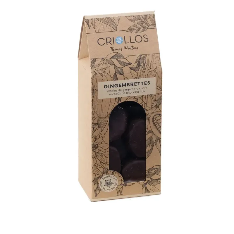 Gingembrettes – Pétales de Gingembre & Chocolat Noir 69% Gingembrettes – Pétales de Gingembre & Chocolat Noir 69%