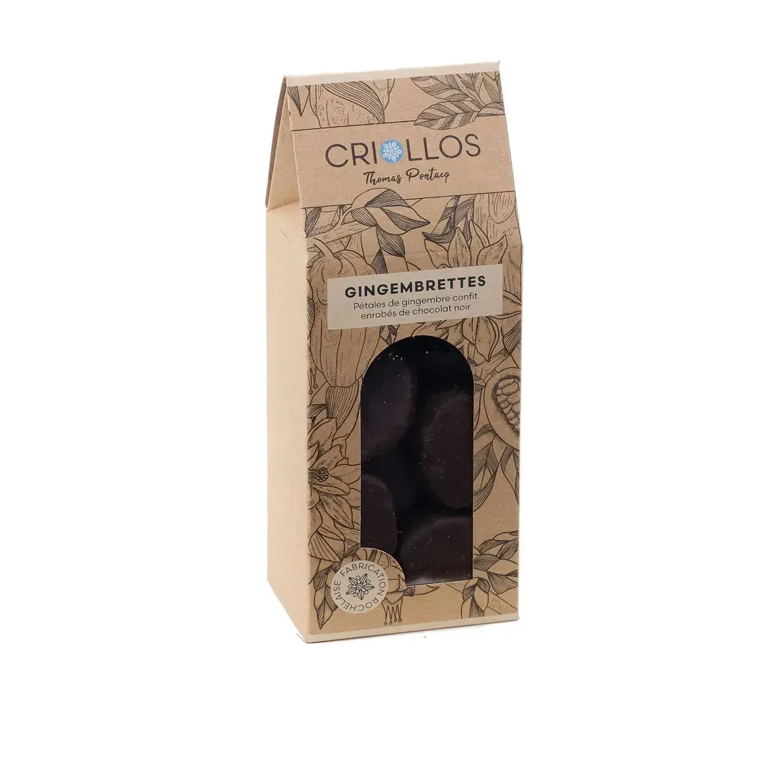 Gingembrettes – Pétales de Gingembre & Chocolat Noir 69% Gingembrettes – Pétales de Gingembre & Chocolat Noir 69%