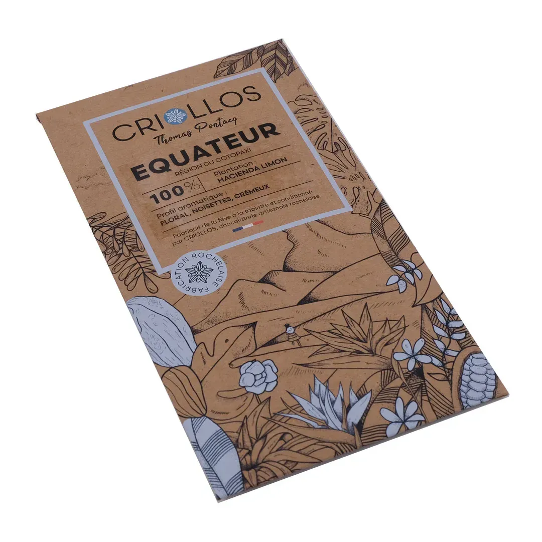 Tablette Bean to Bar – Hacienda Limon Noir 100% Pur Équateur Tablette Bean to Bar – Hacienda Limon Noir 100% Pur Équateur