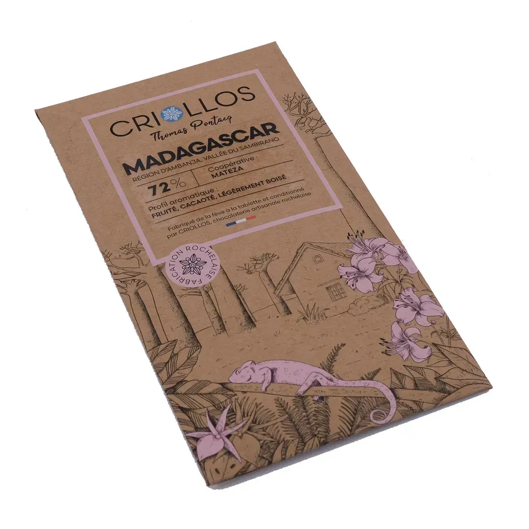 Tablette Bean to Bar chocolat noir 72% – Madagascar