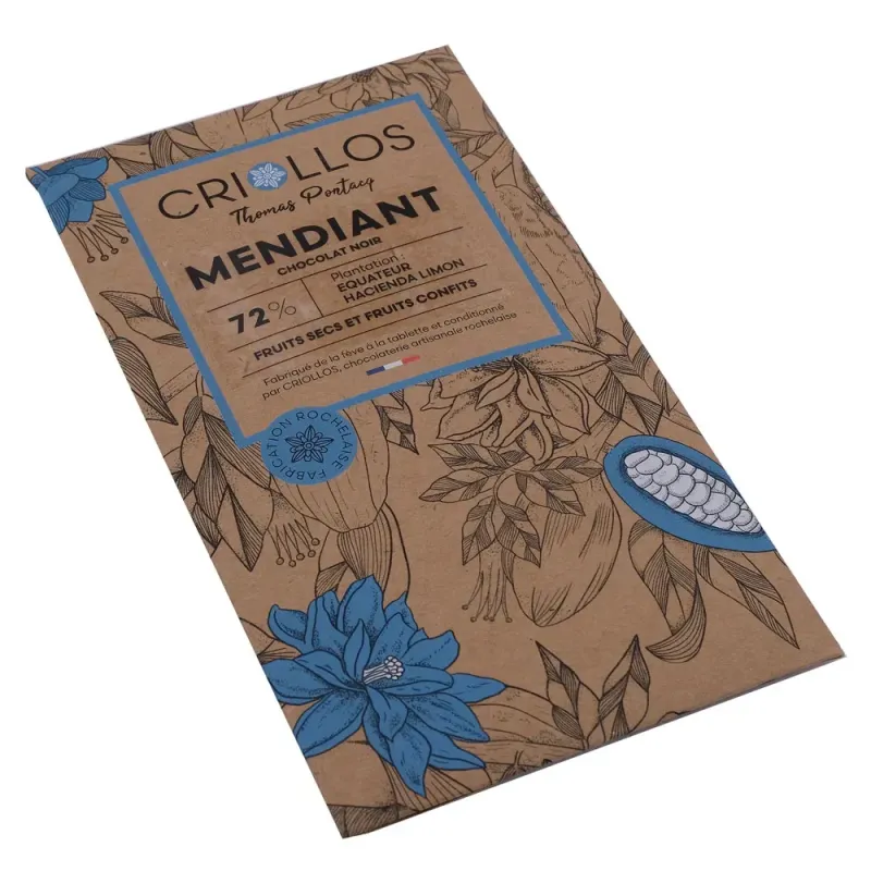 Tablette Bean to Bar – Mendiant Noir 72% Équateur & Fruits Tablette Bean to Bar – Mendiant Noir 72% Équateur & Fruits