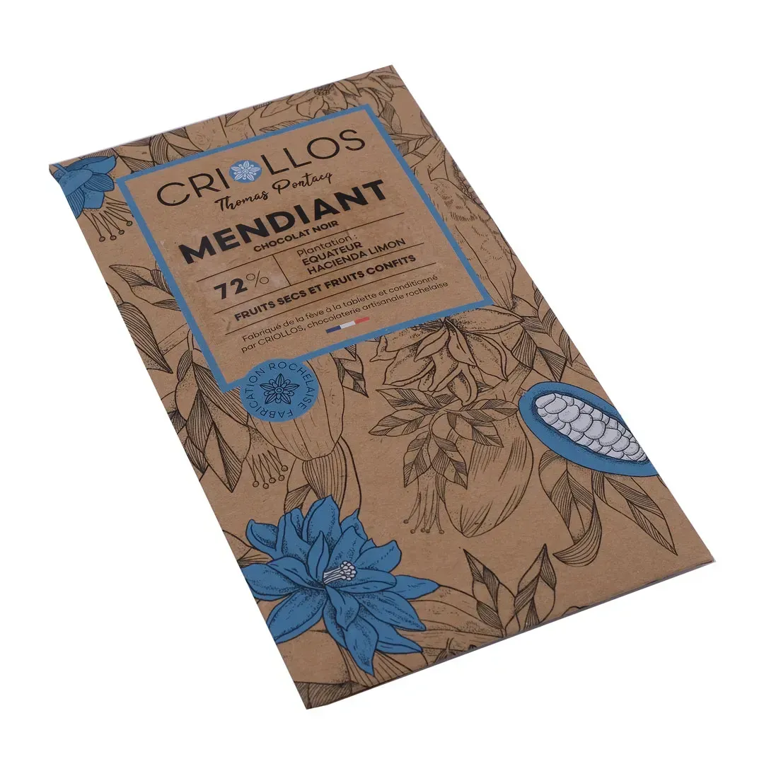 Tablette Bean to Bar – Mendiant Noir 72% Équateur & Fruits Tablette Bean to Bar – Mendiant Noir 72% Équateur & Fruits