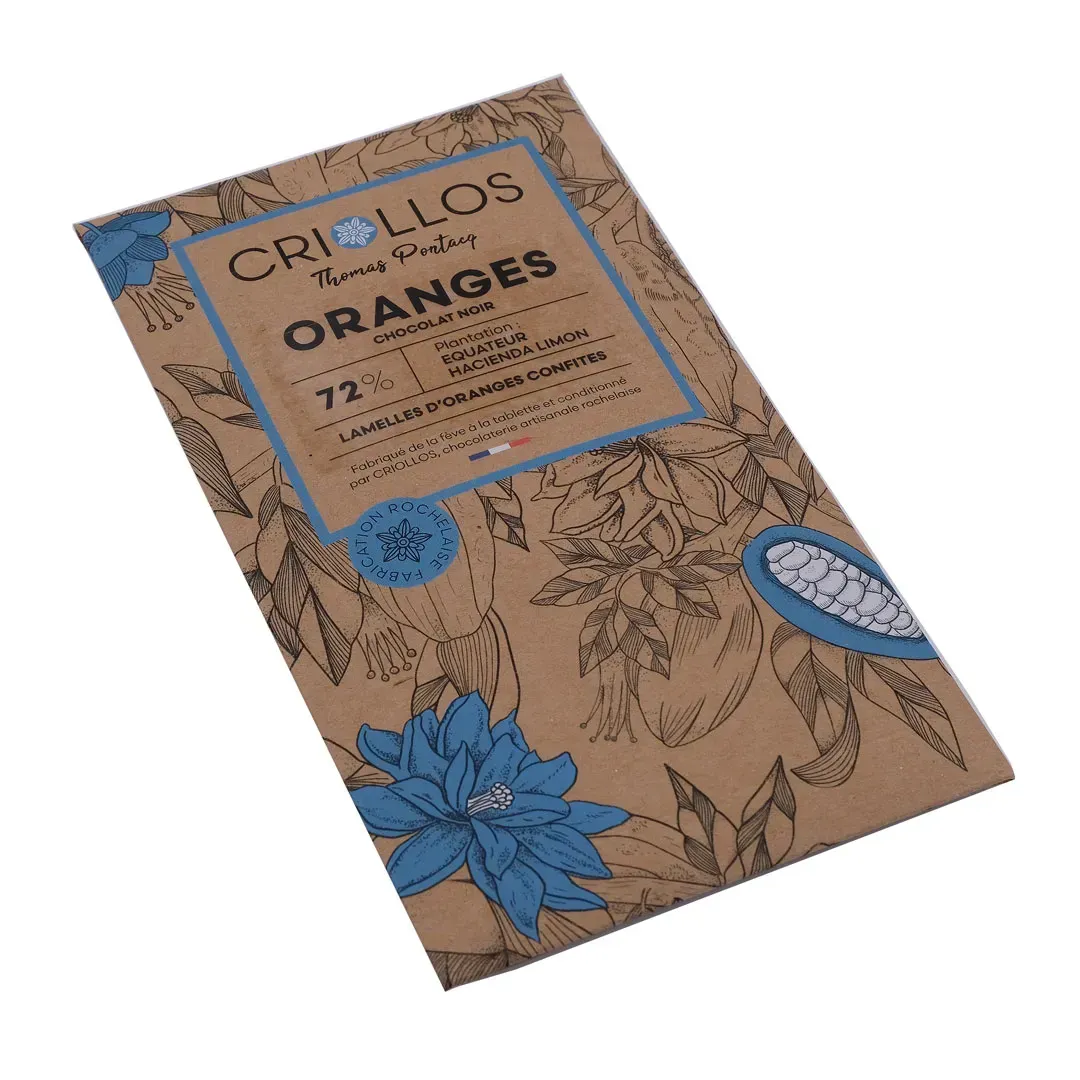 Tablette Bean to Bar – Oranges Confites & Équateur 72% Tablette Bean to Bar – Oranges Confites & Équateur 72%