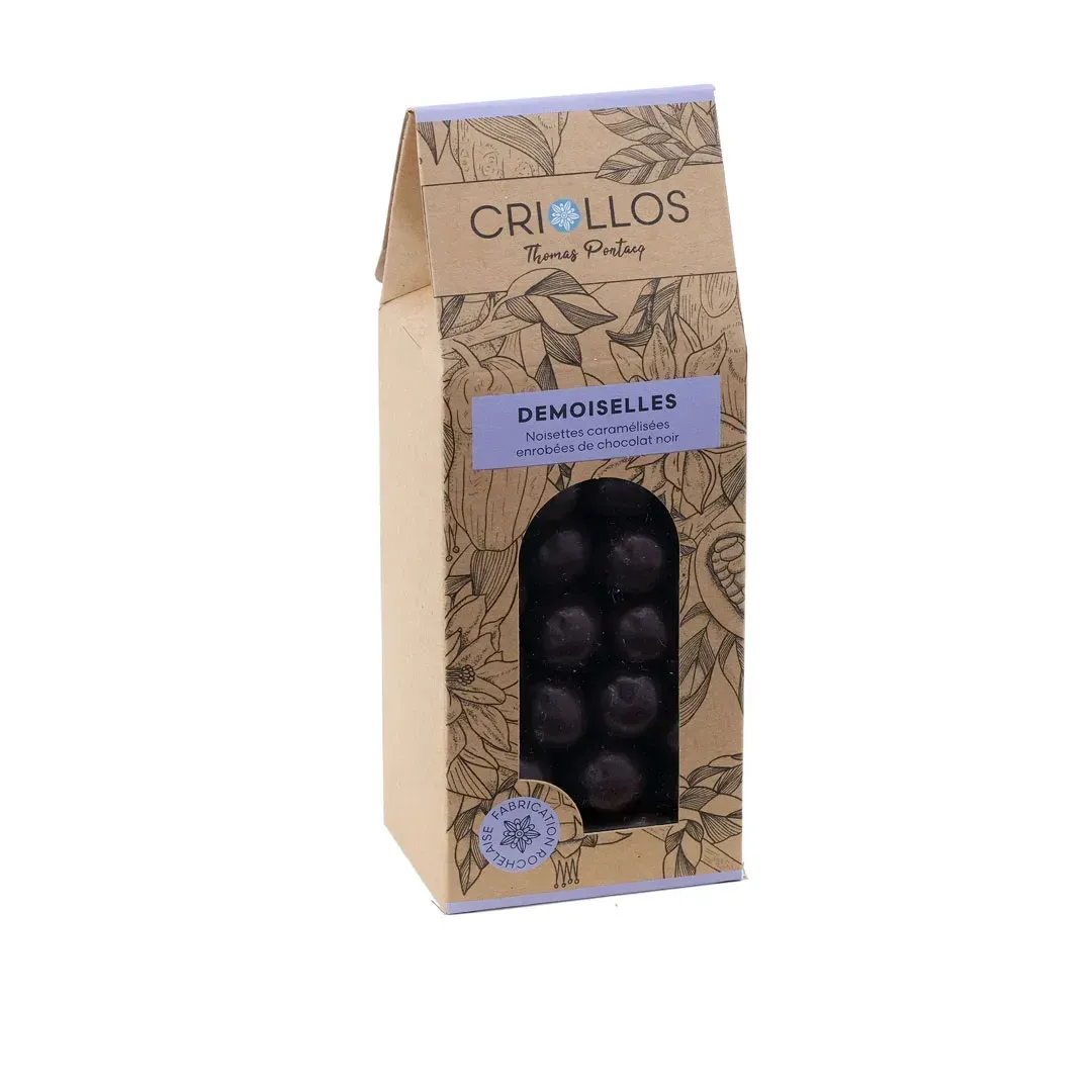 Demoiselles Noisettes – Chocolat Noir 69% ou Lait 42%