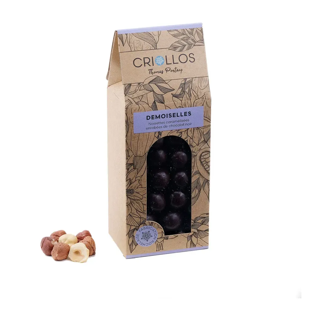 Demoiselles Noisettes – Chocolat Noir 69% ou Lait 42%