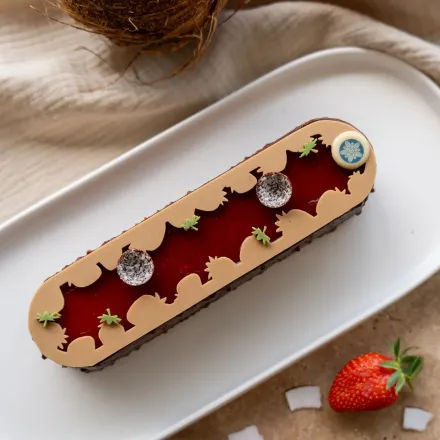 Produit - Cake Fraise Coco & Combava | Chocolaterie Artisanale Criollos