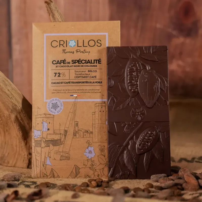 Tablette Bean to Bar Café & Cacao Colombie 72% – Criollos Tablette Bean to Bar Café & Cacao Colombie 72% – Criollos
