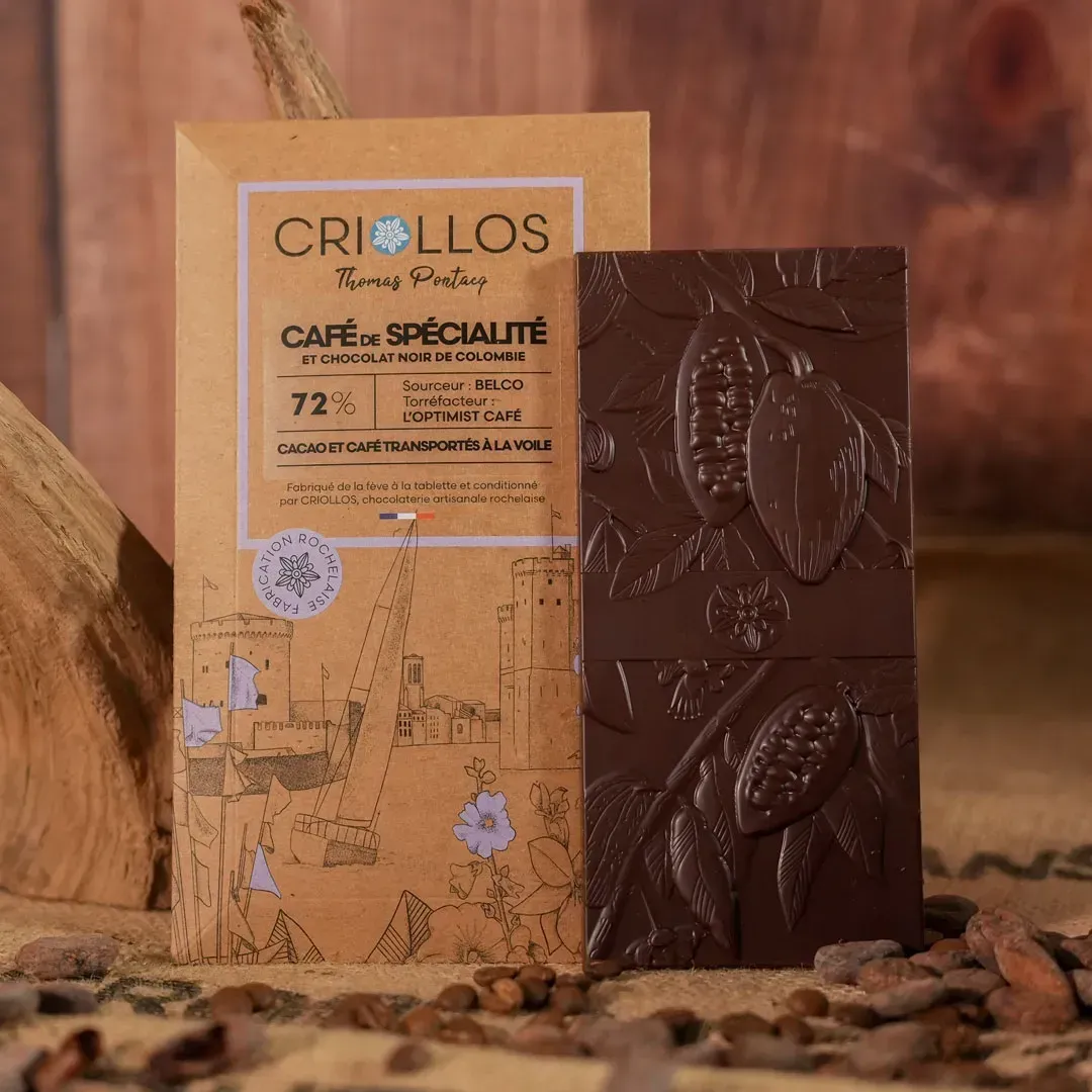 Tablette Bean to Bar Café & Cacao Colombie 72% – Criollos Tablette Bean to Bar Café & Cacao Colombie 72% – Criollos