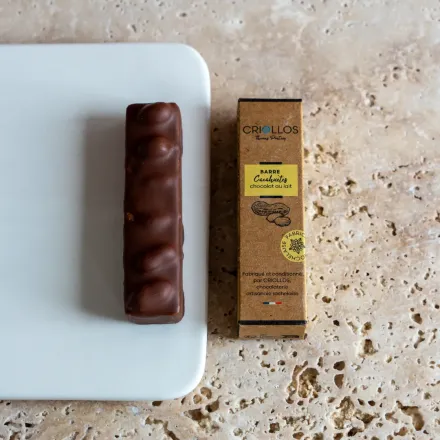 Produit - Barre Cacahuètes & Caramel Vanille – Criollos Chocolatier