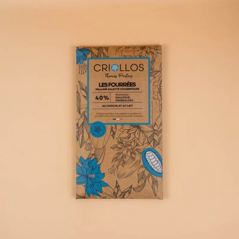 Tablette Bean to Bar - Praliné galette charentaise Tablette Bean to Bar - Praliné galette charentaise