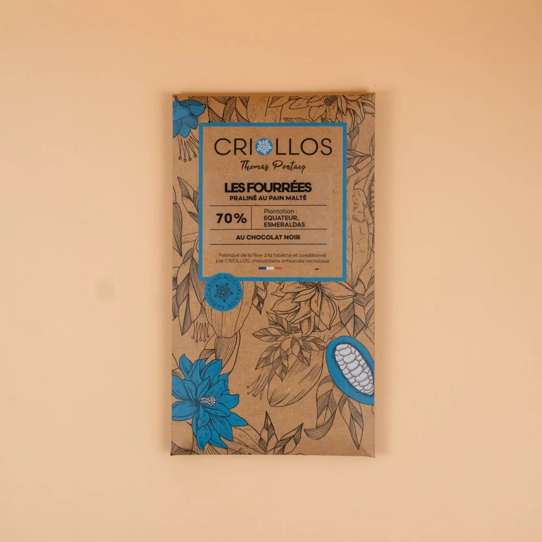 Tablette Bean to Bar - Praliné ancien et Pain malté