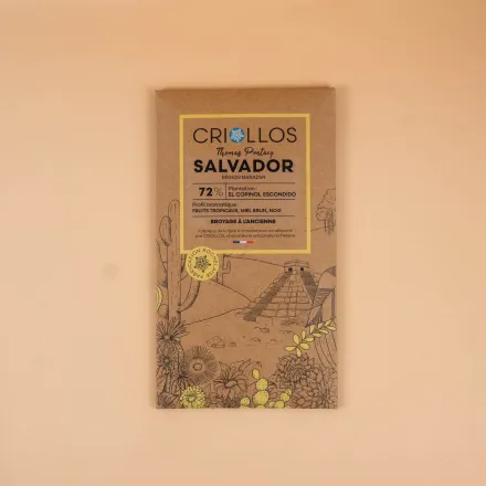 Produit - Chocolat Noir 72% Salvador – Cacao Rare El Copinol Escondido à l'ancienne